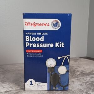 Walgreens Manual Inflate Blood Pressure Kit Stethoscope Arm Cuff Professional
